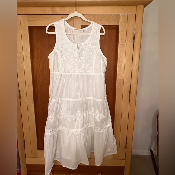 Lisa Marie Fernandez White on White Sleeveless Dress - Picture 1 of 5